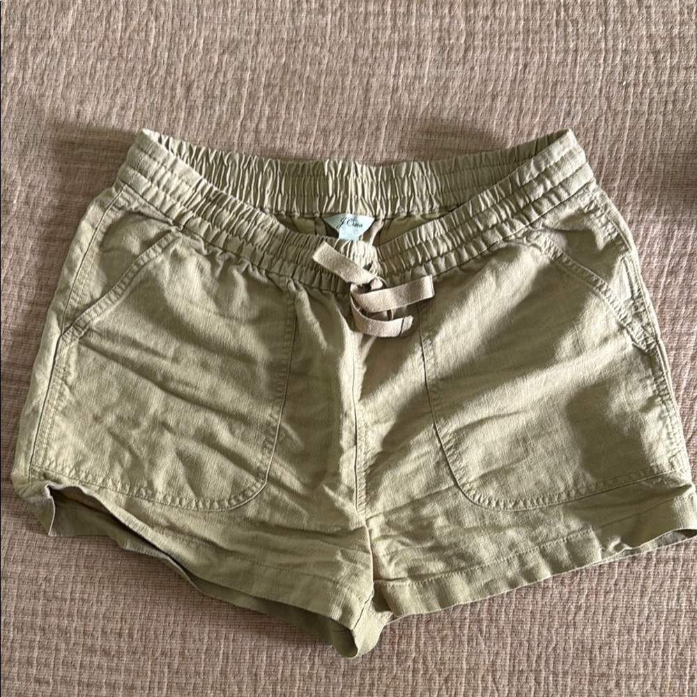 Khaki Casual Drawstring Women’s Shorts